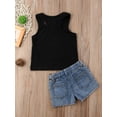 thumbnail image 4 of Hirigin Toddler Kids Baby Girl Sunflower Outfits Sleeveless Tank Top Denim Shorts 1-5 Years Summer Clothes, 4 of 7