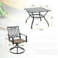 thumbnail image 4 of Sophia & William 5 Piece Patio Metal Dining Set Square Table and 4 Swivel Dining Chairs, 4 of 7