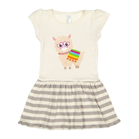 

Inktastic Mexican Llama Cute Llama Cute Alpaca Glasses Gift Toddler Girl Dress