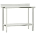 thumbnail image 3 of vidaXL Kitchen Work Table with Overshelf 43.3"x21.7"x47.2" Stainless Steel, 3 of 6