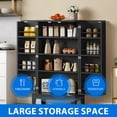 thumbnail image 2 of DEXTRUS Kitchen Pantry Cabinet, 43" Freestanding Utility Storage Cabinet Cupboard for Kitchen, Living Room, Dining Room, Black, 2 of 6