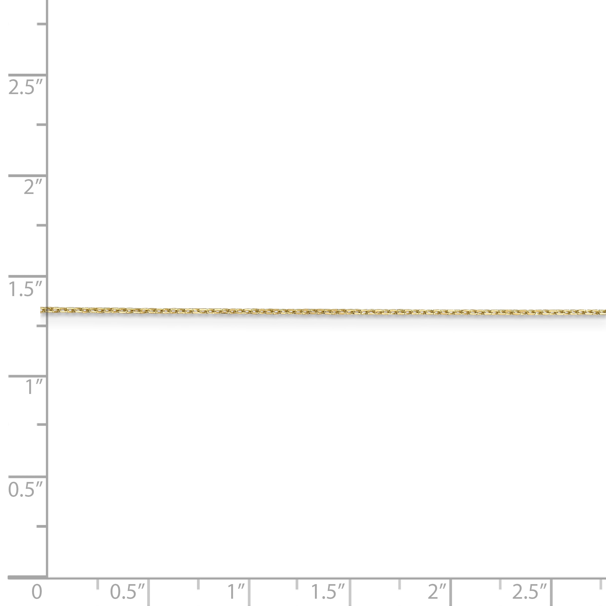 Primal Gold 10 Karat Yellow Gold 0.8mm Diamond-cut Cable Chain Anklet