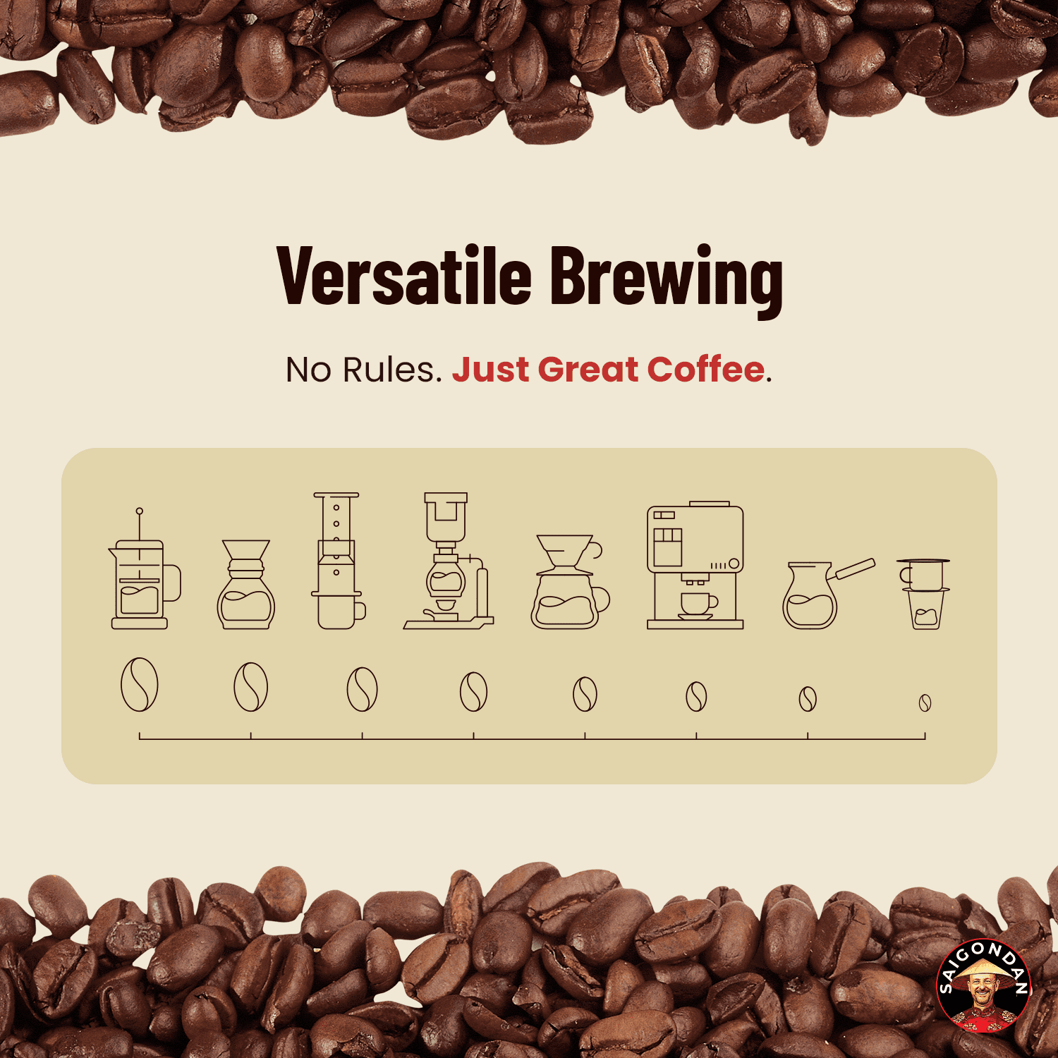 SAIGONDAN Passion Vietnamese Single Origin Robusta Coffee — French Roast Whole Bean, Bold & Rich Flavor, 12 oz