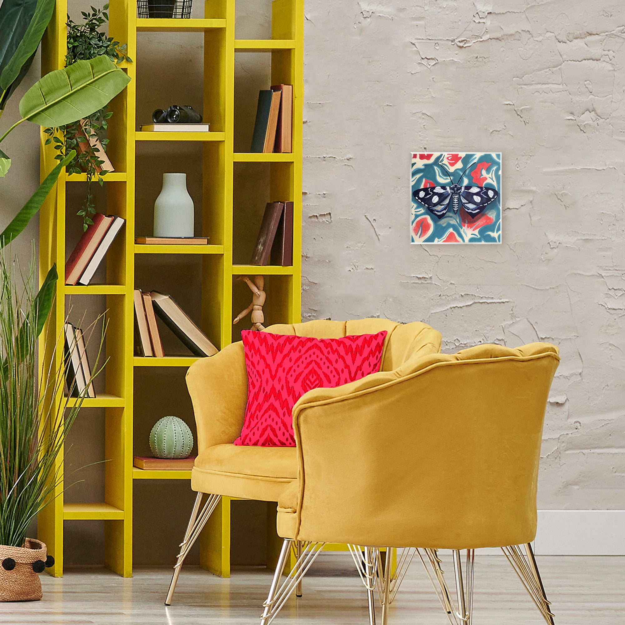 Stupell Industries Symmetrical Moth On Beautiful Flowers Wall Plaque Art, design by Kate Jarvik Birch