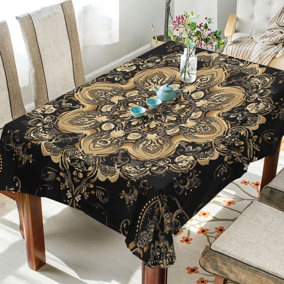 BZSMCE Square Tablecloth Gold Blossom Fashion Pattern Pattern Tableclothes