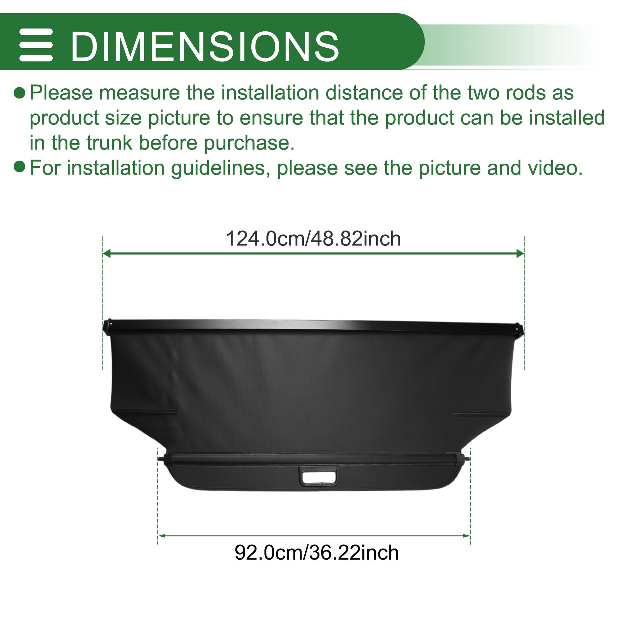 Unique Bargains Retractable Cargo Cover with High-Density Material for Kia Soul 2008-2013