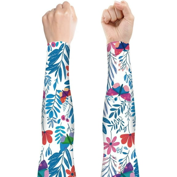 1 Pair Polyester Gardening Sleeves Butterfly UV Protection Thorn Proof Arm Sleeves Women Men Anti-Scratch Cover Arm for Garden Outdoor Sports