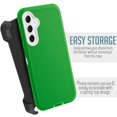 thumbnail image 4 of For Samsung Galaxy S23 FE 5G Heavy Duty Multi Layer Case With Built in Screen And Holster Belt Clip - Green, 4 of 9
