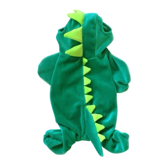 Leeye Halloween Dinosaur Dog , Green Velvet Dinosaur Outfit for Small Medium Dogs, Elastic Cosplay Pet Clothes for Halloween Party, Green L