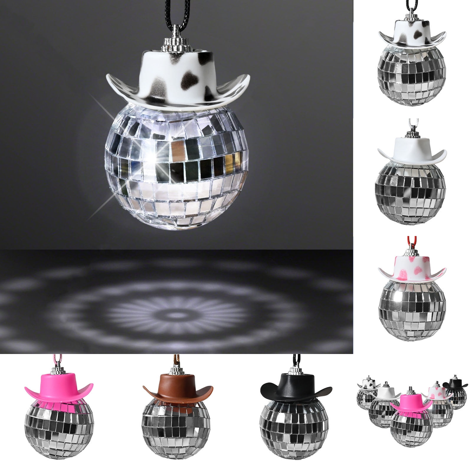 Tiitstoy Mini Disco Ball, Disco Ball Keychain, Mini Disco Ball Ornaments,  Cowboy Hat Keychain, Disco Ball, Ball Party Decorations, Keychain, Cowboy  Hat Ornament Pink 