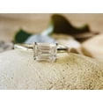 thumbnail image 3 of HeartsAndYou 1.9ct Engagement Ring for Women Emerald Cut Moissanite Solitaire Design 18k White Gold over Silver, 3 of 9