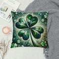 thumbnail image 2 of Orinice  St Patricks Day Lucky Clover Polka Dot Throw Pillow Cover,  Shamrock Cushion Case Decoration for Sofa Couch White, 2 of 5