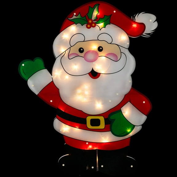 Northlight Lighted 2D Santa Claus Outdoor Christmas Decoration - 30.5" - Clear Lights