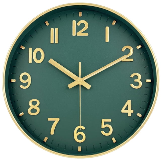 Reloj de Pared Moderno Mabpedo Digital 25 cm Batería Oro Verde