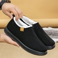 thumbnail image 3 of Men's Plush Warm Ankle Boots Non Slip Fleece Lined Snow Booties Lightweight Suede Slip On Winter Boots Black 10, 3 of 7