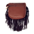 thumbnail image 4 of Handcrafted Leather Western Horse Floral Tooled Womens Fringe Clutch Crossbody, 4 of 5