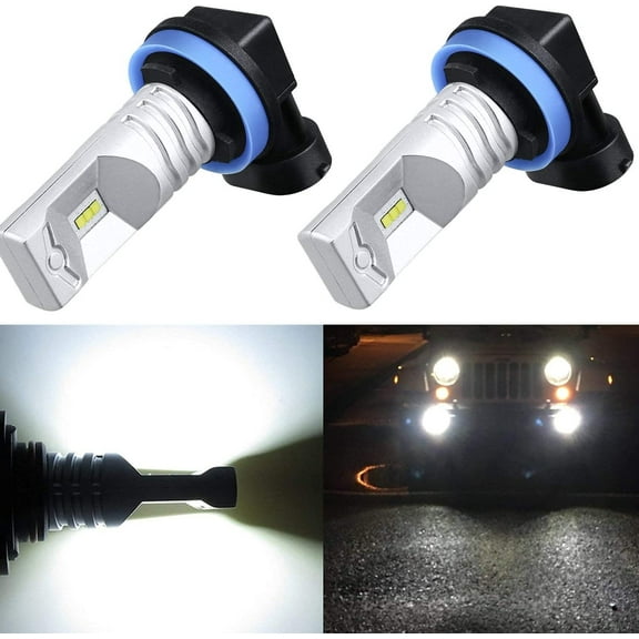 Alla Lighting 2pcs Super Bright 6000K H11 H8 H11LL H8LL White LED Bulbs Front Fog Light Lamps Replacement for 2005-2017 Equinox