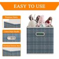thumbnail image 5 of 6 Pack Fabric Storage Cubes with Oval Grommets, Foldable 11 Inch Cube Storage Bins, Storage Baskets for Shelves, Storage Boxes for Organizing Closet Bins, Blue, 5 of 14