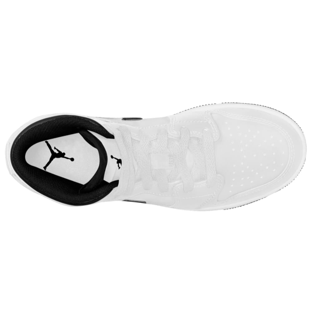 Nike Kids Air Jordan 1 Mid White/Black Grade-School Size 7Y