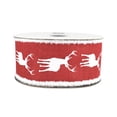 thumbnail image 3 of Homeford Christmas Reindeer Frizette Edge Wired Ribbon, 2-1/2-inch, 10-yard, Red, 3 of 4