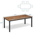 thumbnail image 2 of Farmhouse Dining Table for 6 to 8 People, Rustic Industrial Kitchen Table with Sturdy Metal Frame and Wood Tabletop for Dining Room or Breakfast, 2 of 7