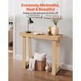 thumbnail image 3 of 36 in Console Table, Modern Desk Behind the Couch, Wooden Rectangle Entrance Desk, Narrow Long Sofa Table Accent Stand, Ideal for Hallway, Bedroom, Living Room, Foyer, Easy Assembly, Burlywood, 3 of 7
