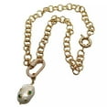 thumbnail image 2 of EOEMY Natural Cultured White Keshi Pearl Pendant Necklace Gold Plated Chain Necklace, 2 of 8