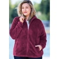 thumbnail image 2 of Woman Within Plus Size Fluffy Fleece Jacket Oversized Zip-Up Jacket, 2 of 2