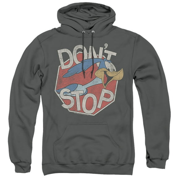 Looney Tunes Dont Stop Adult Pullover Hoodie Sweatshirt Charcoal