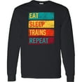 thumbnail image 3 of Inktastic Eat Sleep Trains Repeat Long Sleeve T-Shirt, 3 of 5