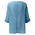 thumbnail image 3 of CAIXIA Women's Casual V Neck Summer Tee Stylish Solid Color Top For Easy Outfit Pairing With Jeans And Pants Plus Size Blouses For Women,Blue, 3 of 4