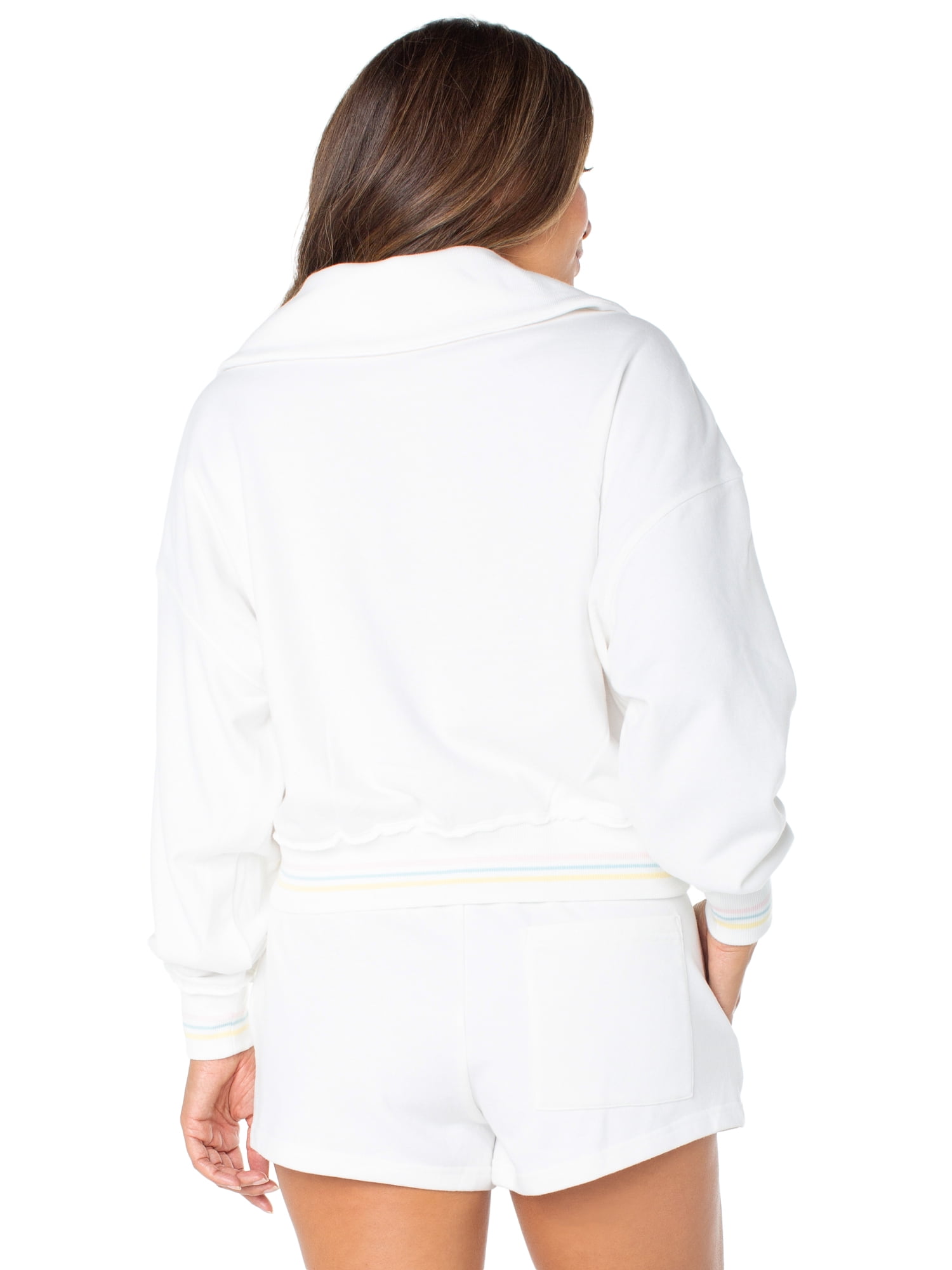 Celebrity Pink Women's Quarter Zip Pullover Sweatshirt, Sizes XS-XXXL