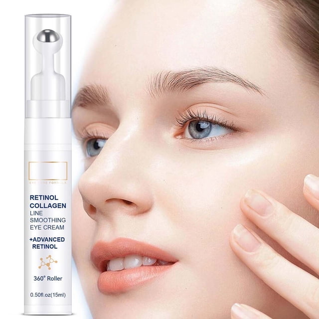 onlyliua Ofertas Flash Del Día Solo Online Crema para Ojos En Rodillo Suavizante de Líneas y Colágeno de Retinol, Crema para Ojos En Masaje Hidratante Avanzado de Retinol, 15 Ml