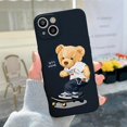 thumbnail image 1 of Funda de teléfono esmerilada de dibujos animados de pareja de osos de peluche para iPhone X XS Max XR 13 12 11 Pro MAX Mini SE2022 6S 7 8 Plus Fivean unisex, 1 of 2