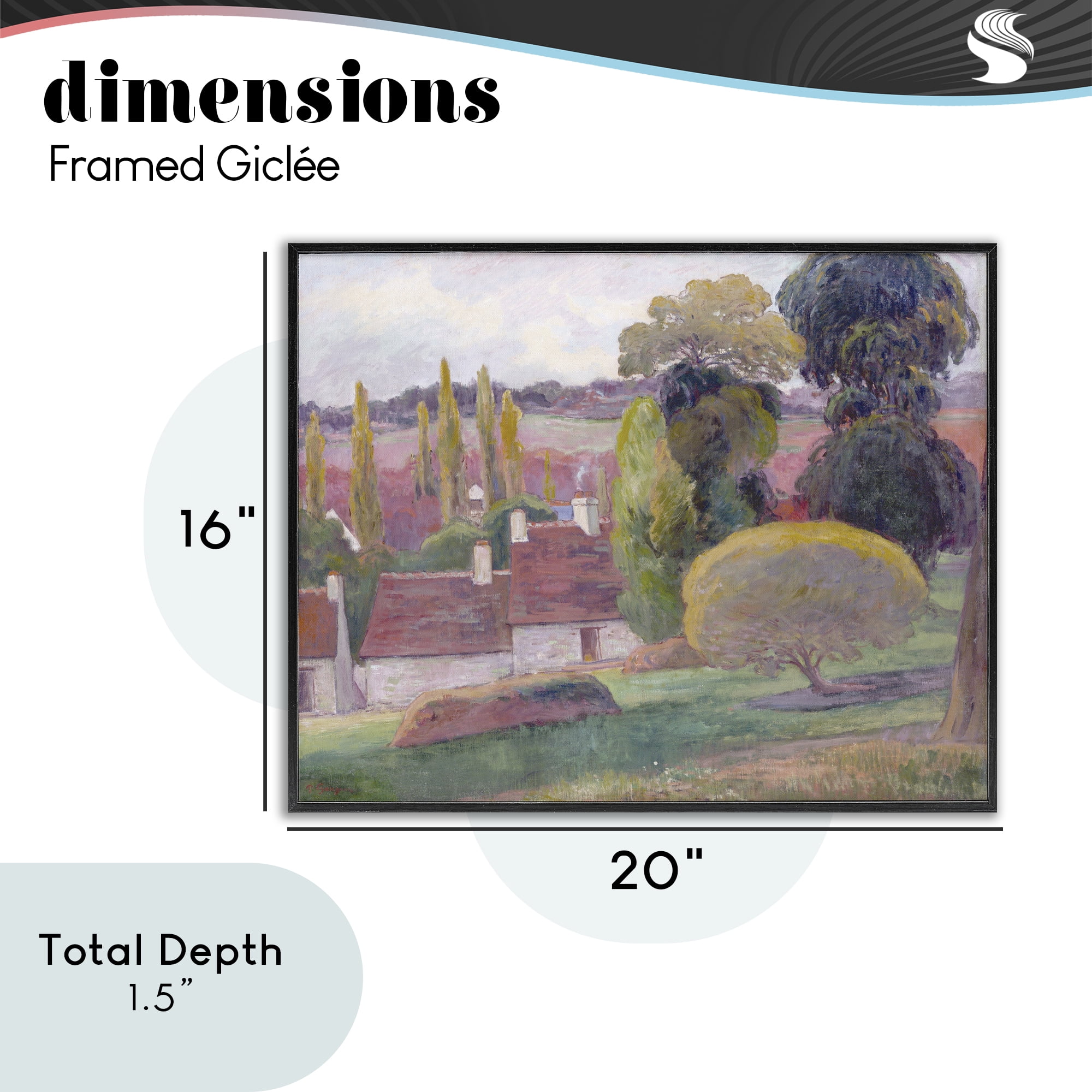 Stupell Industries A Farm In Brittany Gauguin Black Framed Giclee Art, design by Stellar Design Studio