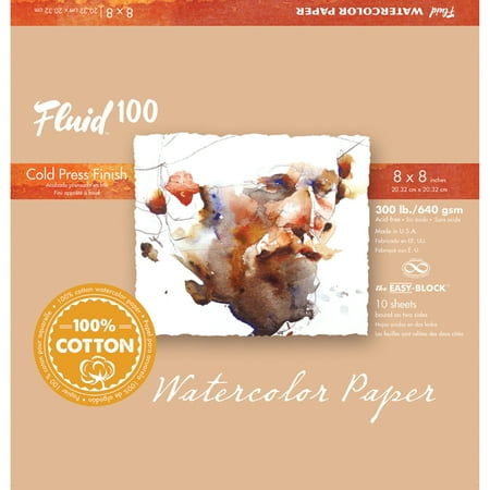 UPC: 0696844212107 | Global Art Fluid 100 Watercolor Paper Block  Cold Press  8in x 8in  10 Sheets/Block