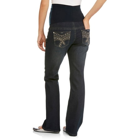 maternity bootcut bling pocket jeans panel plus