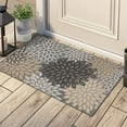 thumbnail image 3 of SUNDEREY 2'x3' Outdoor Rug Small Front Door Mat Reversible Washable Floral Area Rug Cotton Woven Patio Rug Multicolor Floor Carpet for Deck, Balcony & Backyard,Brown, 3 of 6