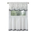 thumbnail image 1 of Lana Indoor Polyester Light Filtering Solid Tier & Valance, Grey, 58-in W x 24-in L, 1 of 4