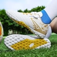 thumbnail image 5 of Boys Football Shoes - Kids Soccer Cleats Low Top with Detachable Studs Youth Training Sneakers Strap Outdoor Sports Footwear for Ages 5-14(White/32), 5 of 5