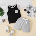 thumbnail image 2 of TOWED22 Toddler Baby Boy Summer Clothes Cute Dinosaur Tank Tops+Shorts Outfits Lightweight Elastic Cotton Short Sets(Grey,3-4 Y), 2 of 9
