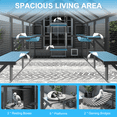thumbnail image 5 of Petscosset 110" Large Catio Outdoor Cat Enclosure, Multi Cats Cat House Weatherproof, Small Animals House Outdoor for 6-8 Cats, 5 of 9