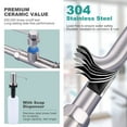thumbnail image 4 of WOWOW Single-Handle Pull Down Sprayer Kitchen Faucet with Pull Out Spray Wand and Soap Dispenser in Brushed Nickel, 4 of 7