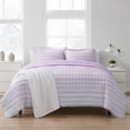 thumbnail image 2 of Sweet Home Collection 3 Piece Embroidered Checkered Quilt and Pillow Sham Set Queen Purple, 2 of 5
