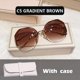 thumbnail image 1 of Fashion Sunglasses Women Metal Female UV400 Vintage Ladies Stylish Design Oversized Square Sunglasses For Women, 1 of 5