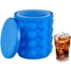 thumbnail image 1 of Bandeja de cubitos de hielo, cubo de hielo de silicona con tapa, sin BPA, fabricante de cubitos de hielo portátil 2 en 1, molde de cubitos de hielo Genie para whisky congelado, cóctel, bebidas, azul Adepaton DLM466, 1 of 7