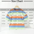 thumbnail image 3 of WRKEKC Girls Summer T-Shirts, Casual T-Shirts for Girls, Boys' and Girls' Summer Plus Size Short Sleeve Stripe Print Round Neck Tops, 3 of 4