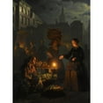 thumbnail image 3 of Petrus van Schendel 19x24 Black Modern Framed Museum Art Print Titled - A Moonlit&nbsp;Vegetable Market (1855), 3 of 5