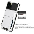 thumbnail image 6 of Card Holder Case for iPhone 12 Pro Max 6.7" 2021, Allytech Hard PC Back and Soft Silicone Rubber Inner Hybrid Anti-Scratch Shockproof Hidden Wallet Credit Card Storage Flip Back Cover, White, 6 of 7