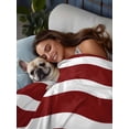 thumbnail image 3 of Red Ripple Twim XL Size Flat Sheet, Wrinkleproof & Fadeproof Cooling Flat Bed Sheet Only, Simple Red White Waves Aesthetics Breathable Soft Bedding Top Sheets 66 x 102 Inches, 3 of 8